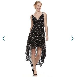 Disney Princess Floral High-Low Lace Party Dress Juniors Large 11/13